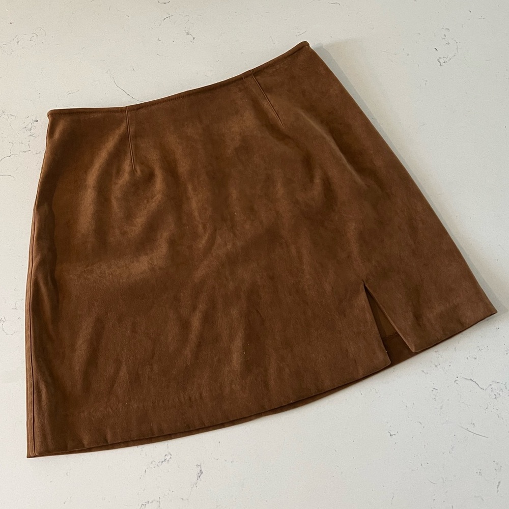 Express brown suede skirt